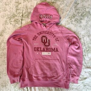 Vintage Y2K Pink Victoria’s Secret Hoodie with OU Logo
